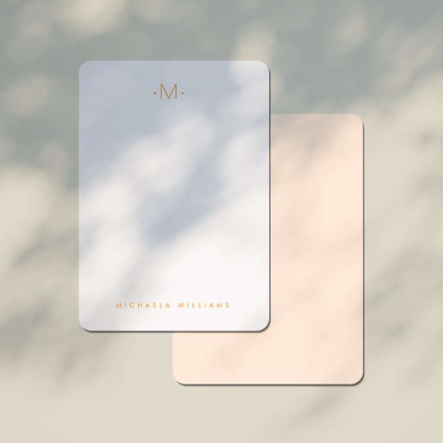 Modern Subtle Monogrammed Initial & Name Note Card (Creator Uploaded)