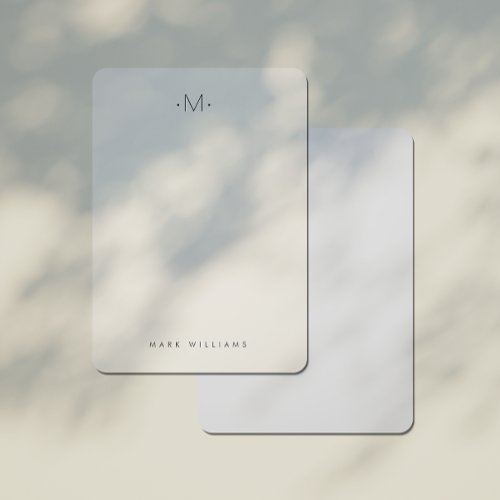Modern Subtle Monogrammed Initial  Name Note Card
