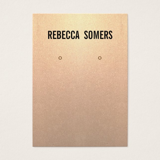Modern Subtle Rose Gold Earring Display Card (Front)