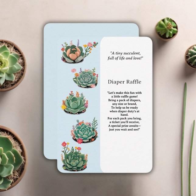 Modern Succulent Cactus Baby Shower Enclosure Card (Creator Uploaded)