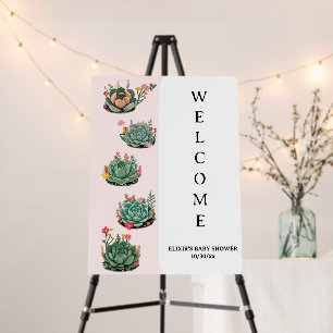 Modern Succulent Cactus Baby Shower Foam Board