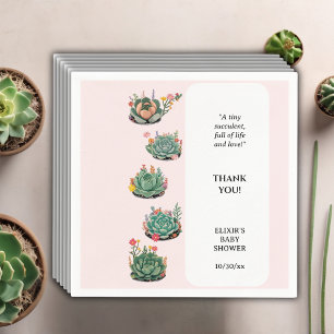 Modern Succulent Cactus Baby Shower Napkins