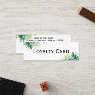Modern Succulent Salon Loyalty Card Template