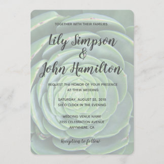 Modern Succulent Wedding Invitation