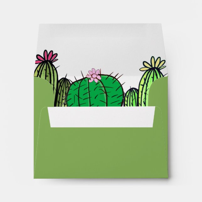 Modern Succulents Colorful Floral Envelope (Back (Bottom))