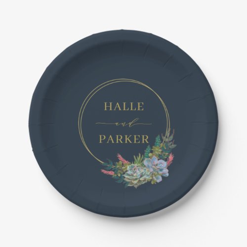 Modern Succulents Wedding or Bridal Shower Plates