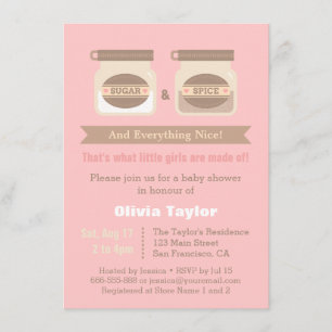 Modern Sugar and Spice Baby Shower Invitations