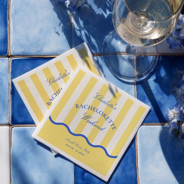 Modern Summer Bachelorette Weekend Party Napkins (Creator Uploaded)