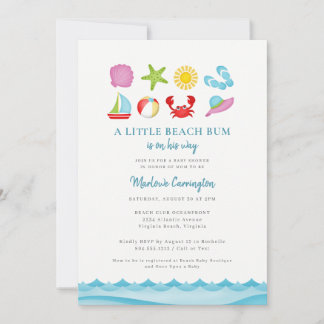 Modern Summer Beach Baby Shower Invitation
