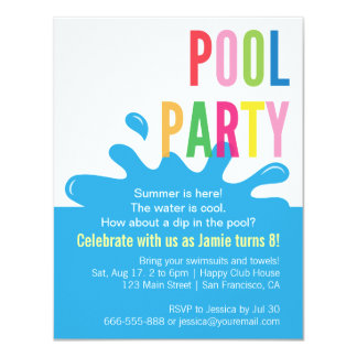 Swim Party Invitations & Announcements | Zazzle