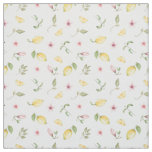 Modern Summer Bright Yellow Lemon Fruit Pattern Fabric
