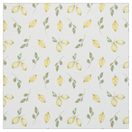 Modern Summer Bright Yellow Lemon Fruit Pattern Fabric