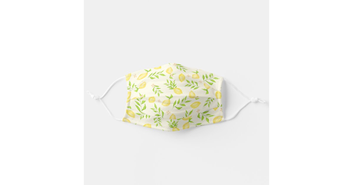 Download Modern Summer Bright Yellow Lemons Fruits Pattern Adult Cloth Face Mask Zazzle Com PSD Mockup Templates