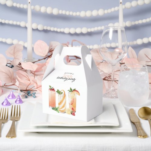 Modern Summer Cocktails 30th Birthday Party Favor Boxes