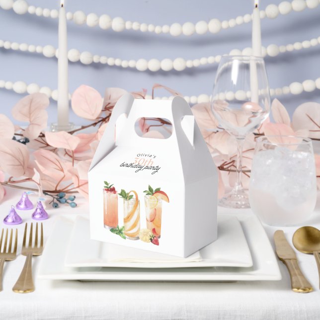 Modern Summer Cocktails 30th Birthday Party Favor Boxes (Wedding)