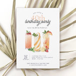 Modern Summer Cocktails 40th Birthday Party Invitation<br><div class="desc">Drinks can make the party and this modern 40th birthday party invitation displays a grouping of 3 fruity mouth-watering cocktails in fresh watercolors. Whether celebrating poolside, on a veranda, or in a posh restaurant or cafe, this invitation sets the tone for a lovely celebration. Personalize the text template with your...</div>