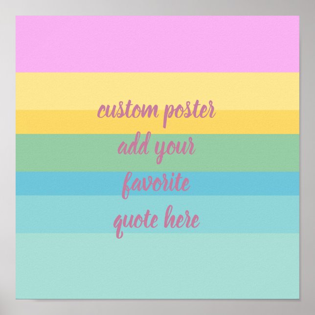 modern summer color stripes add a quote poster (Front)