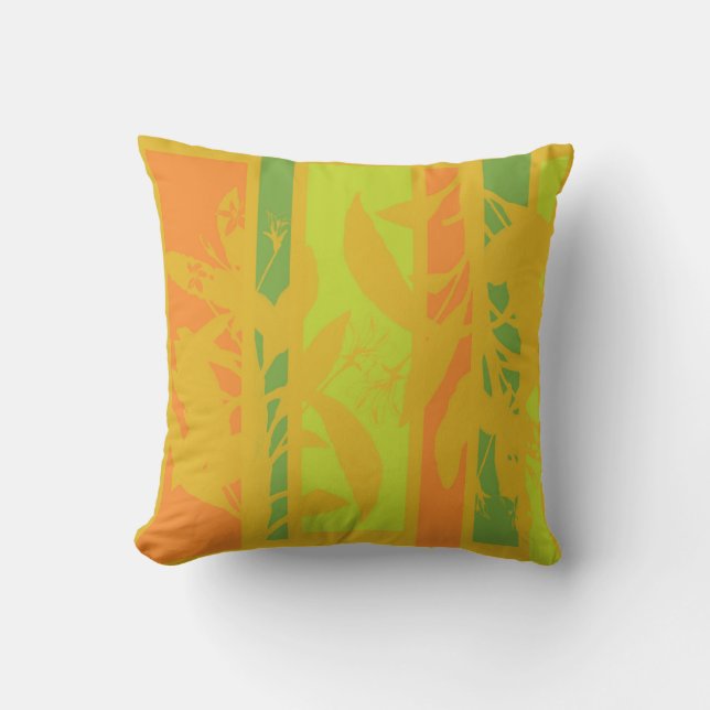 Modern Summer Fiesta Floral Throw Pillow (Front)