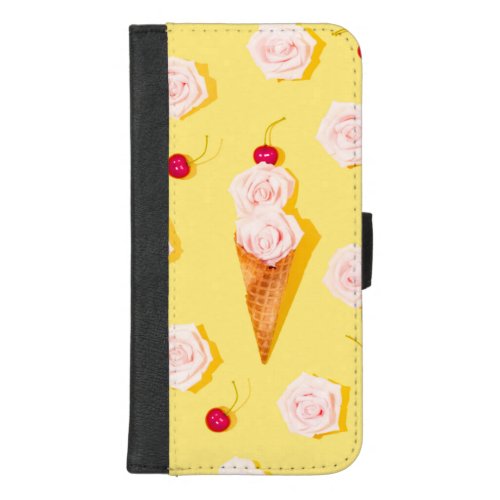 Modern Summer Floral Ice_cream  Summer iPhone 87 Plus Wallet Case