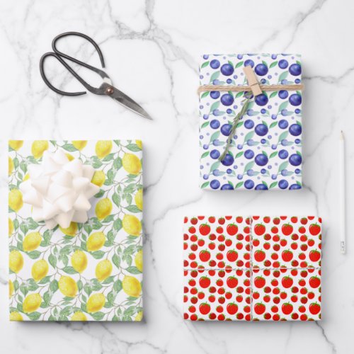 Modern Summer Fruits Pattern Wrapping Paper Sheets