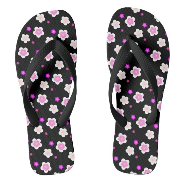 Modern summer gradient daisy flower pattern  flip flops (Footbed)