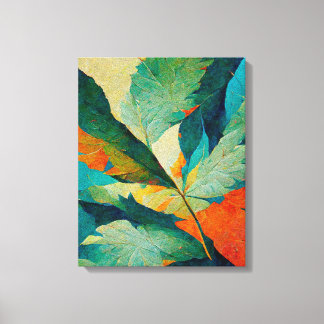 Modern Summer Leaves Painting Wall Art