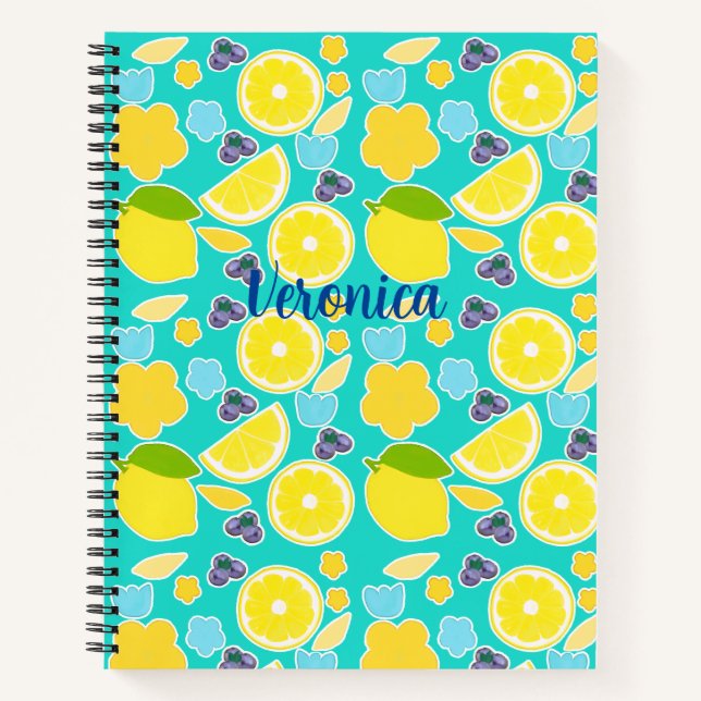 Modern Summer Lemon Notebook (Front)