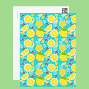 Modern Summer Lemon Postcard