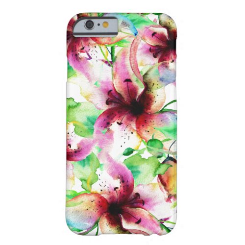 Modern Summer Lily Watercolors Illustration Barely There iPhone 6 Case