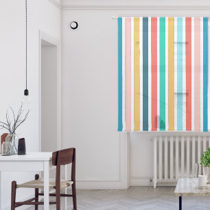 Modern Summer Multicolored Vertical Stripes Sheer Curtains