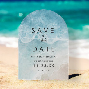 Modern Summer Ocean Beach Wedding Arch Save The Date
