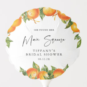 Modern Summer Oranges Citrus Bridal Shower  Balloon