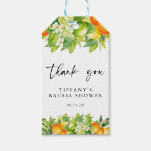 Modern Summer Oranges Lemon Citrus Bridal Shower Gift Tags