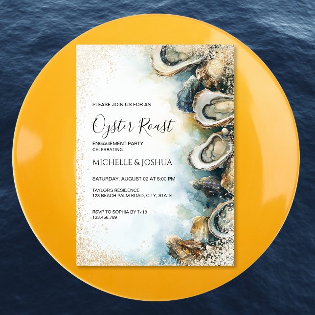 modern summer oyster roast pastel coastal style invitation (Creator Uploaded)