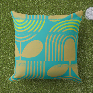 Modern Summer Pastel Geometric  Outdoor Pillow