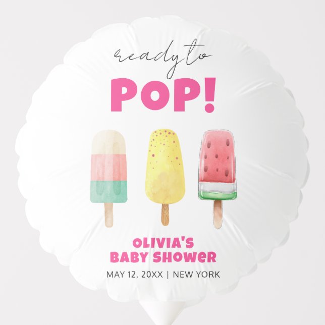 Modern Summer Popcicle Ice Cream Baby Shower  Balloon (Front)