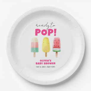 Modern Summer Popcicle Ice Cream Baby Shower Paper Plates