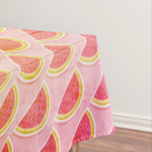 Modern Summer WATERMELON Pink MONOGRAM Tablecloth