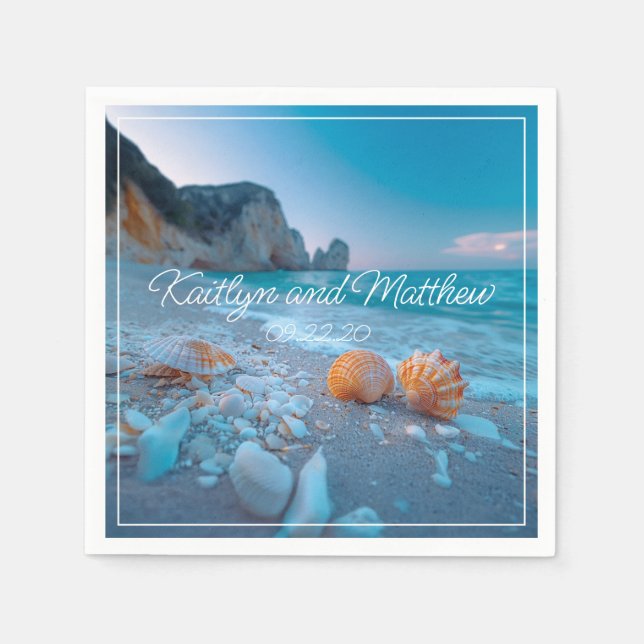 Modern summer Wedding Napkins (Front)