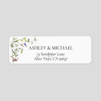 Modern Summer Wildflower Wedding Return Address La Label