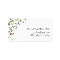 Modern Summer Wildflower Wedding Return Address Label