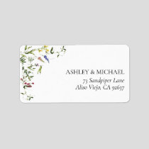 Modern Summer Wildflower Wedding Return Address Label