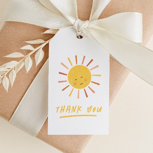 Modern Sun Kids Birthday Party Thank You Favor Gift Tags