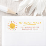 Modern Sun Kids Birthday Return Address Label<br><div class="desc">A Modern Sun Kids Birthday Return Address label with cute sun and modern design. Click the edit button to customize this design with your details.</div>