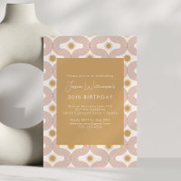 Modern Sun Moon Line Terracotta Gold 30th Birthday