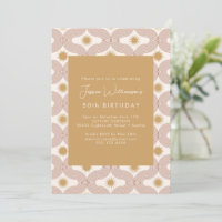 Modern Sun Moon Line Terracotta Gold 50th Birthday