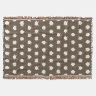 Modern Sun Motif Woven Blanket – Minimalist Taupe