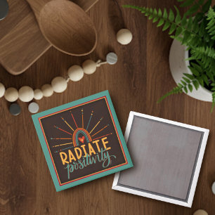 Modern Sun Radiate Positivity Quote Inspirivity Magnet