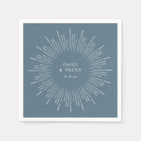 Modern Sunburst Frame Slate Blue