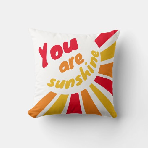 Modern sunburst positive affirmation throw pillow